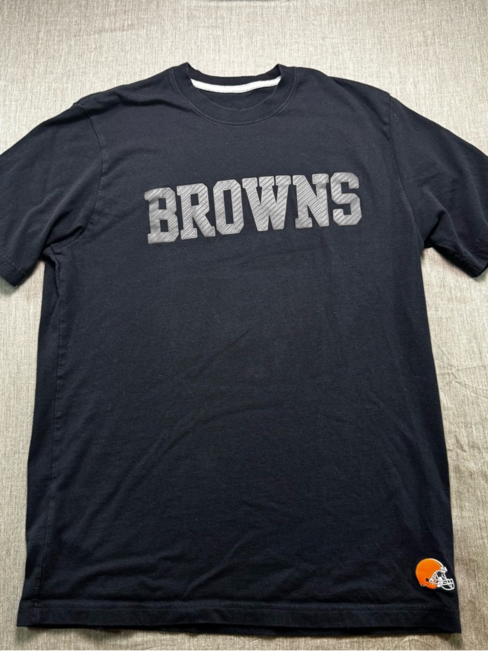 NFL Team Apparel Mens Tee Size Large Cleveland Browns Black Shirt Football Logo